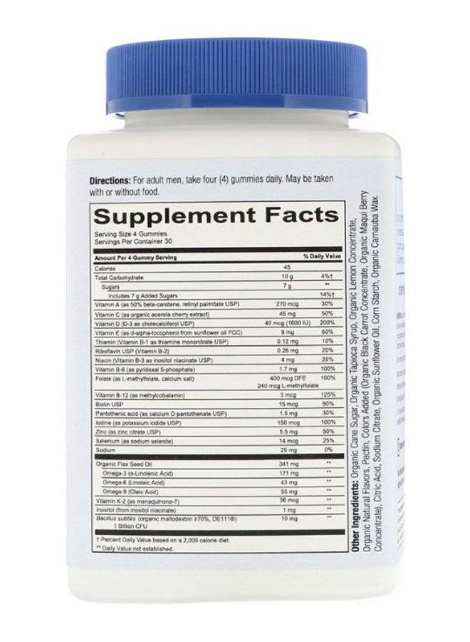 SmartyPants Organics Men Complete - 120 Gummies - Image 2