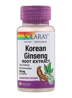 Korean Ginseng Root Extract - 60 Veg Capsules