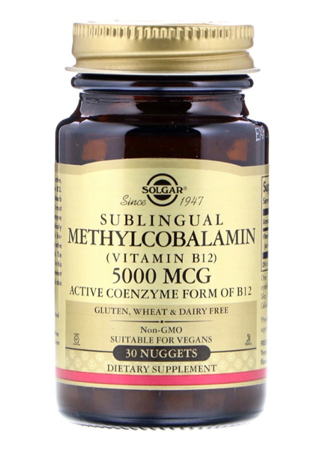 Solgar Sublingual Methylcobalamin Vitamin B12 - 30 Nuggets - Image 1