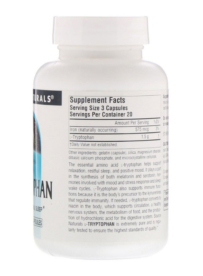 Source Naturals L Tryptophan - 60 Capsules - Image 2