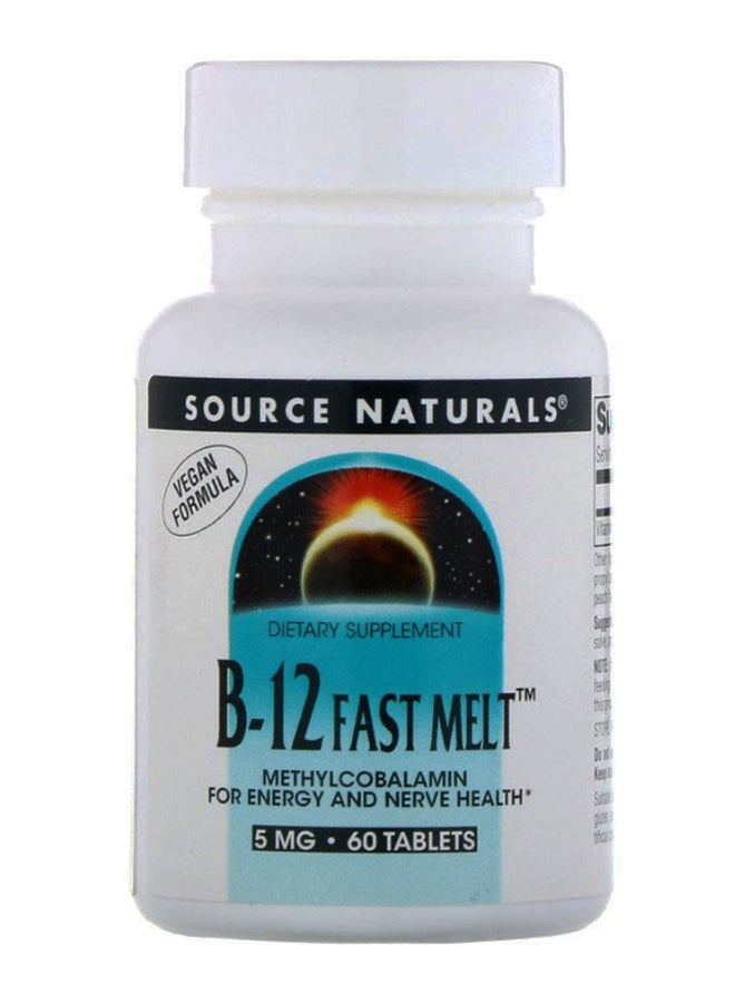 أقراص فيتامين B-12 سريعة الذوبان لدعم صحة الأعصاب - عبوة تحتوي على 60 قرص