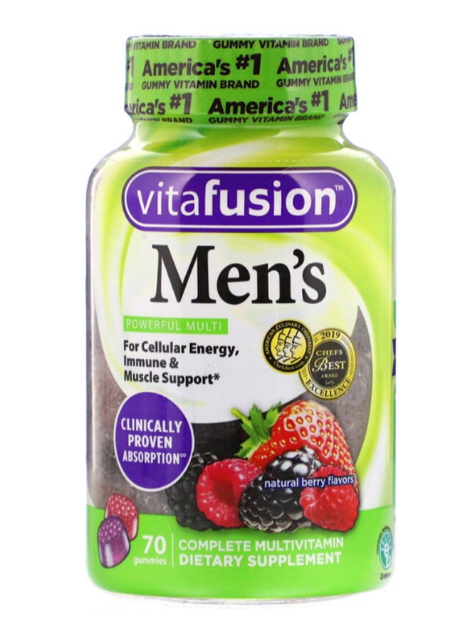 Vitafusion Natural Berry Flavours Men's Complete Multivitamin - 70 Gummies - Image 1