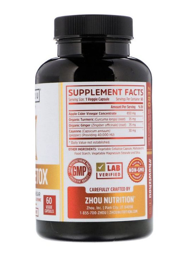 Zhou Nutrition Max Strength Cider Detox - 60 Capsules  - Image 2
