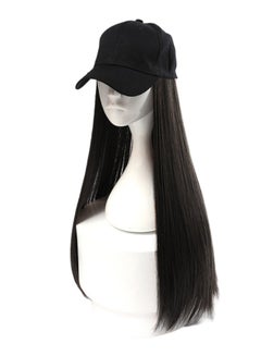 Creative Straight Long Hair Wig With Cap Brown/Black 24inch