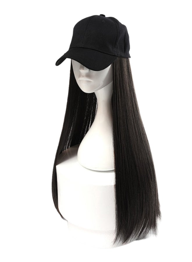 Generic - Creative Straight Long Hair Wig With Cap Brown/Black 24inch - Image 1