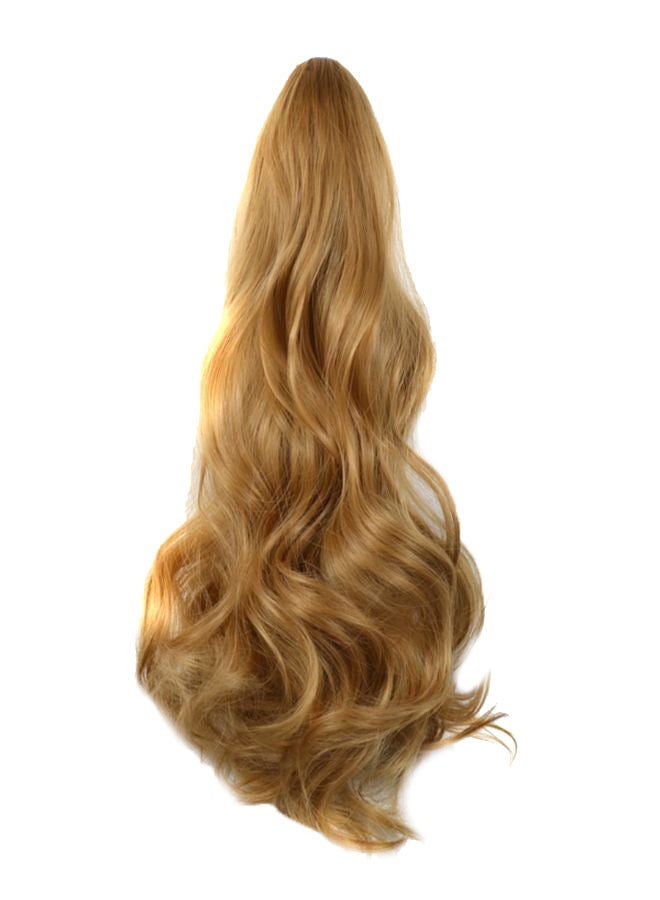 شعرٌ مستعار طويل ومجعد ومموج بتصفيفة ذيل حصان كاكي 22بوصة