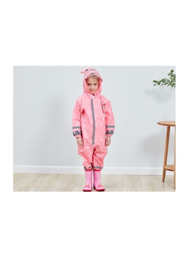 Generic Cartoon Designed Breathable Raincoat Pink/Grey/Brown  - Image 5