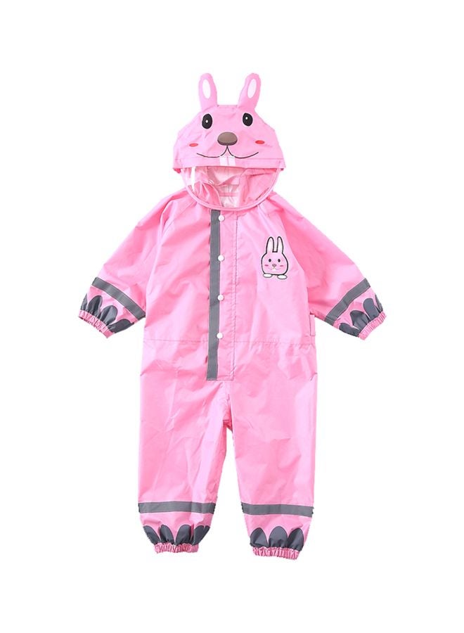 Generic Cartoon Designed Breathable Raincoat Pink/Grey/Brown  - Image 2