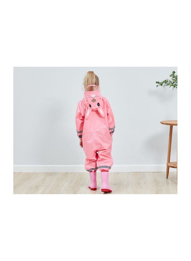 Generic Cartoon Designed Breathable Raincoat Pink/Grey/Brown  - Image 4