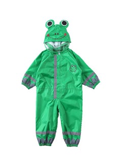 Generic Cartoon Designed Breathable Raincoat Green/Black/Grey  - Image 2