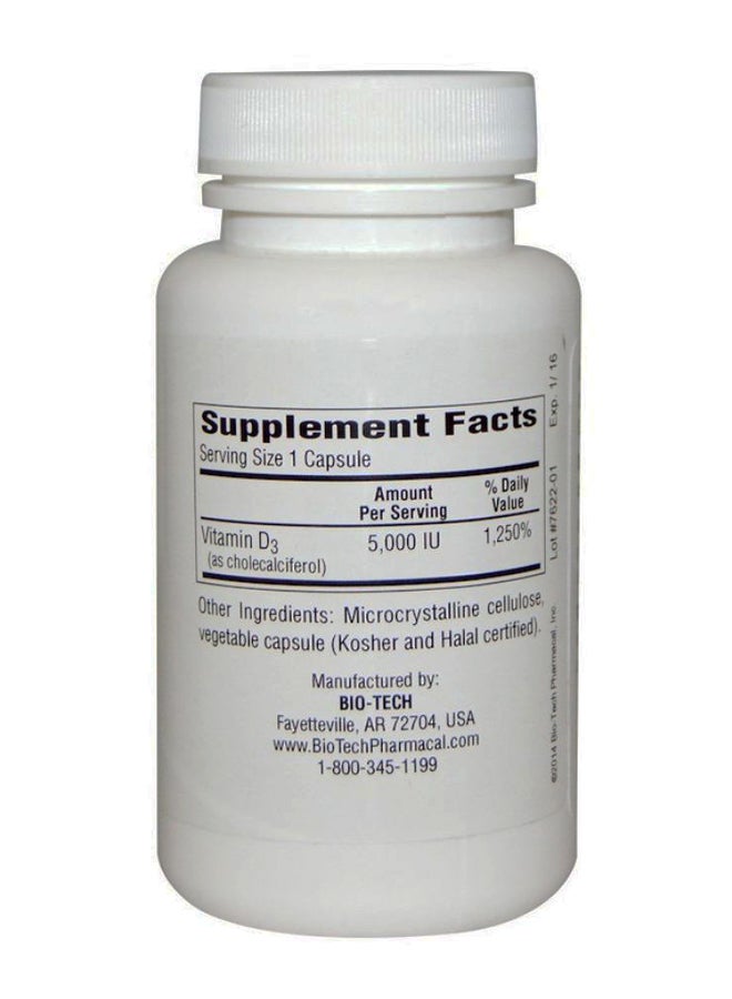 BioTech D3-5 Cholecalciferol - 250 Capsule  - Image 2
