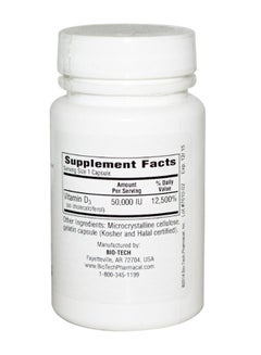 BioTech D3-50 Cholecalciferol Energy Health - 100 Capsules  - Image 2