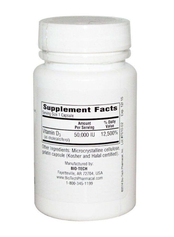 BioTech D3-50 Cholecalciferol Energy Health - 100 Capsules  - Image 2