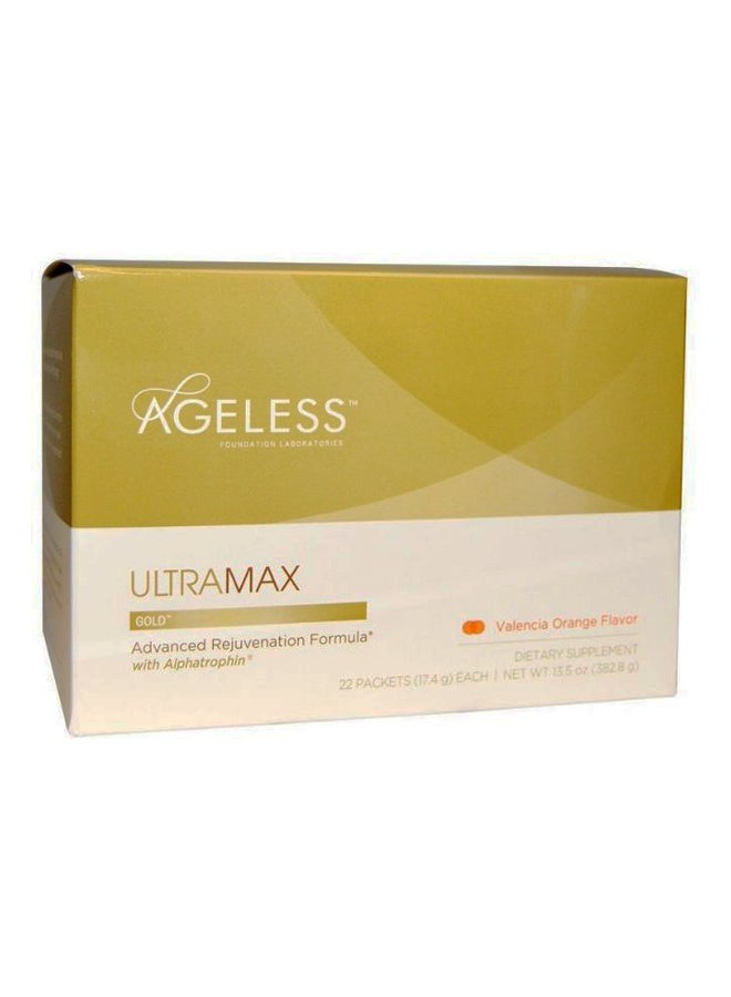 Ageless Foundation Laboratories Pack Of 22 Valencia Orange Flavor UltraMax Advanced Rejuvenation Formula  - Image 1