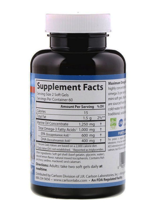 كارلسون لابس مكمل غذائي أوميجا 3 - عبوة مكونة من 120 كبسولة هلامية صغيرة - Image 2