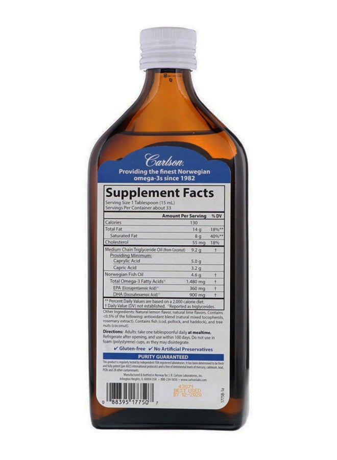Carlson Labs MCT And Omega 3 Dietary Supplement  - Image 2