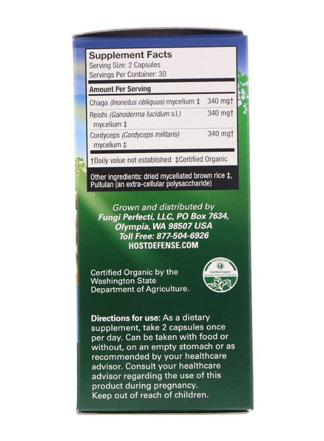 Fungi Perfecti - Host Defense Mushrooms Breathe Healthy Respiratory Support - 60 Capsules - Image 1