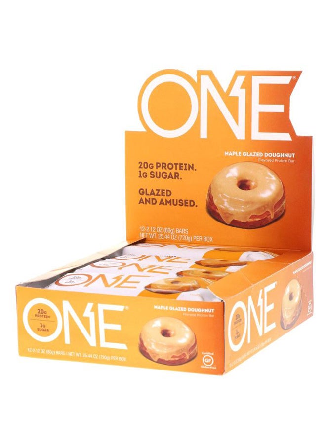 ONE BRANDS Pack Of 12 Maple Glazed Donut One Bar  - Image 1