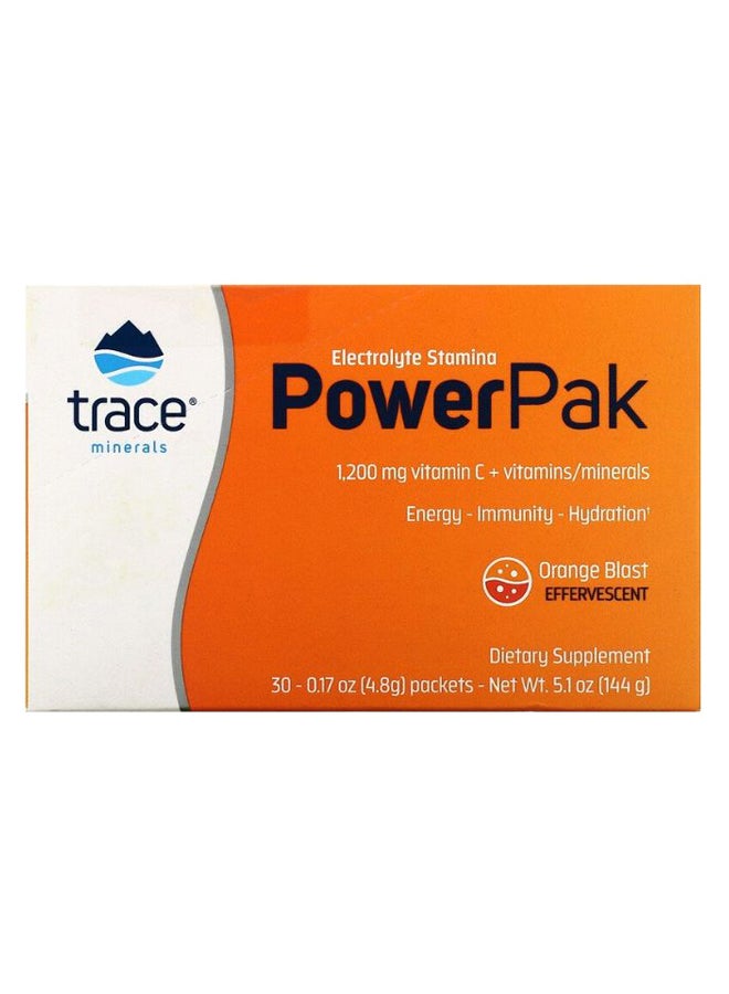 Trace Minerals Research Pack Of 30 Orange Blast Flavour Electrolyte Stamina Power Pak  - Image 2