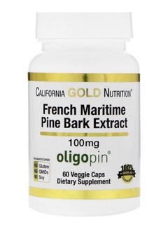 California Gold Nutrition French Maritime Pine Bark Extract Oligopin - 60 Capsules  - Image 1