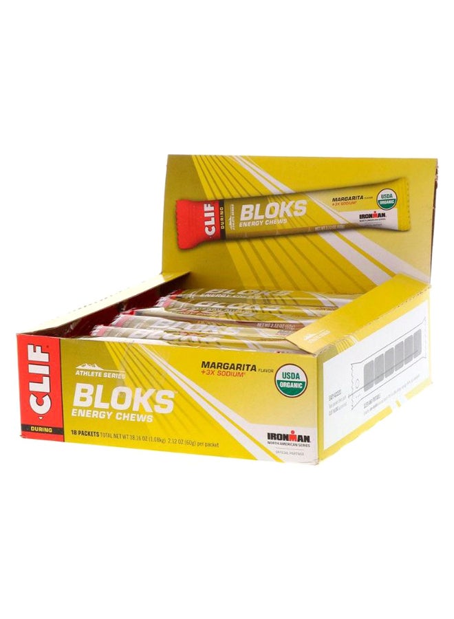 Clif Bar Pack Of 18 Margarita 3X Sodium Flavour Shot Bloks Energy Chews - Image 1