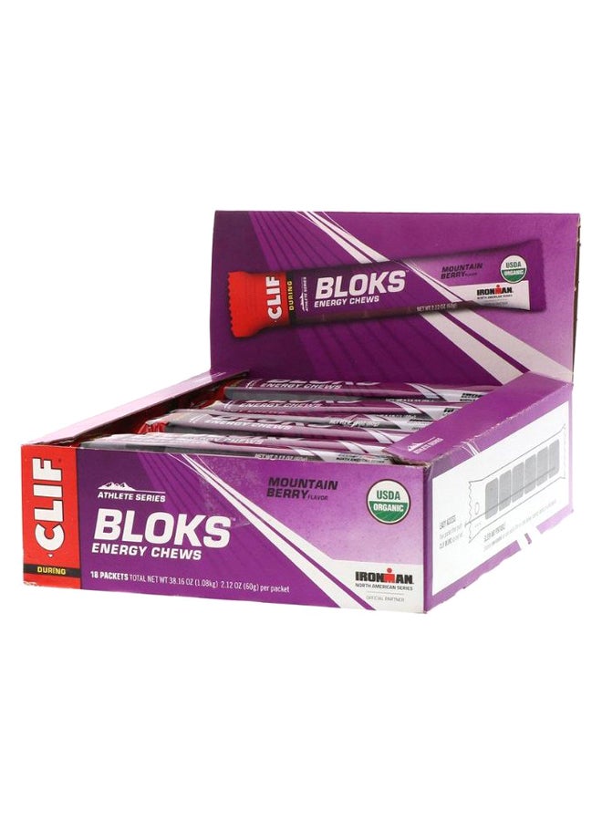 Clif Bar Pack Of 18 Mountain Berry Flavour Bloks Energy Chews  - Image 1