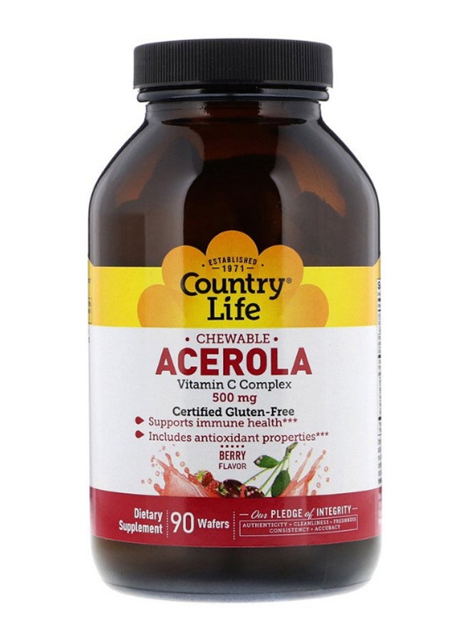 Country Life Acerola Vitamin C Berry Cold Support - 90 Wafers Chewable - Image 1