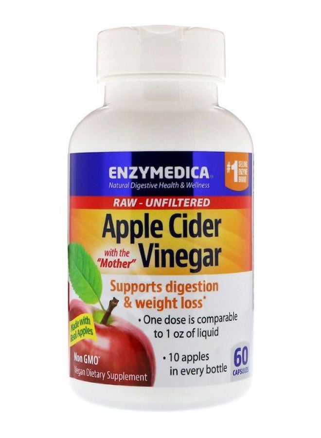 ENZYMEDICA Apple Cider Vinegar Support Digestion And Weight Loss  - 60 Capsules  - Image 1