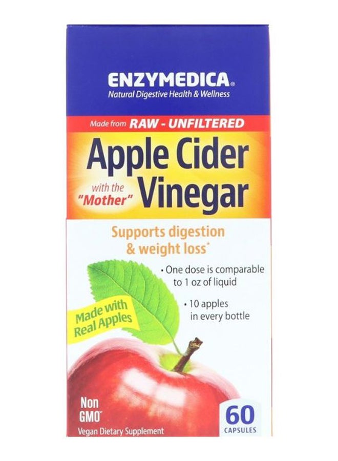 ENZYMEDICA Apple Cider Vinegar Support Digestion And Weight Loss  - 60 Capsules  - Image 2