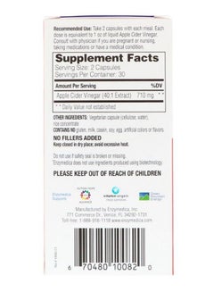ENZYMEDICA Apple Cider Vinegar Support Digestion And Weight Loss  - 60 Capsules  - Image 3
