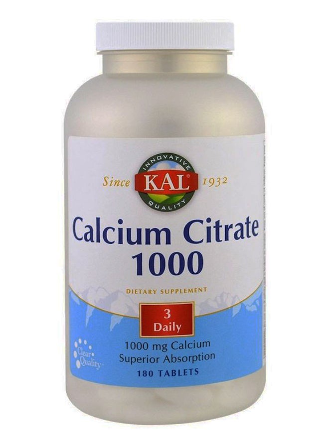KAL Calcium Citrate Dietary Supplement - 180 Tablets - Image 1