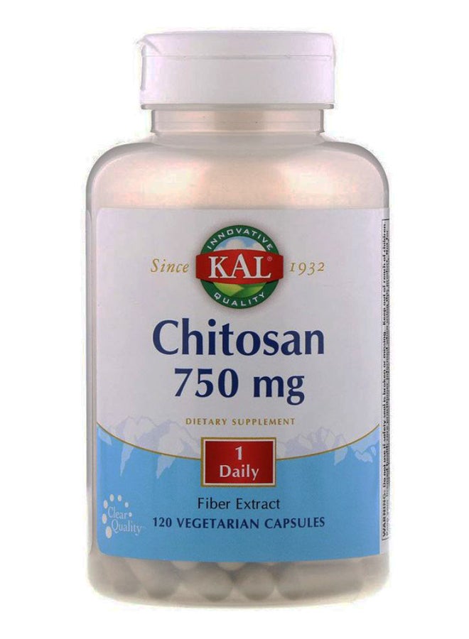 KAL Chitosan 750mg Fiber Extract - 120 Vegetarian Capsules - Image 1
