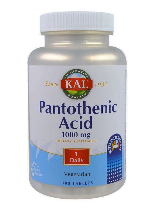 KAL Pantothenic Acid Dietary Supplement - 100 Tablets - Image 1