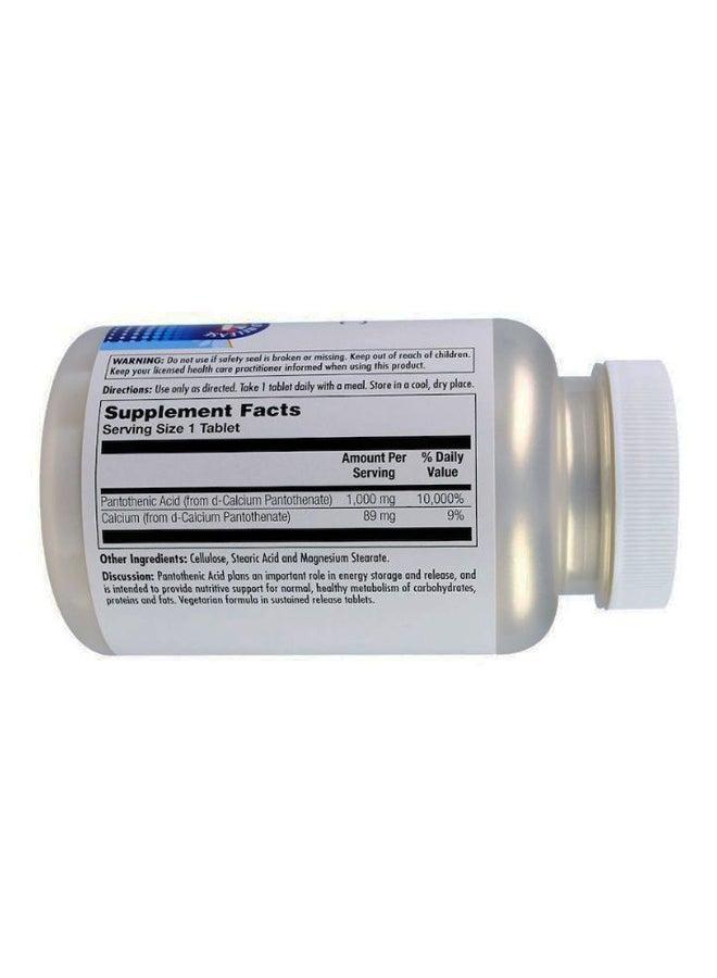 KAL Pantothenic Acid Dietary Supplement - 100 Tablets - Image 2
