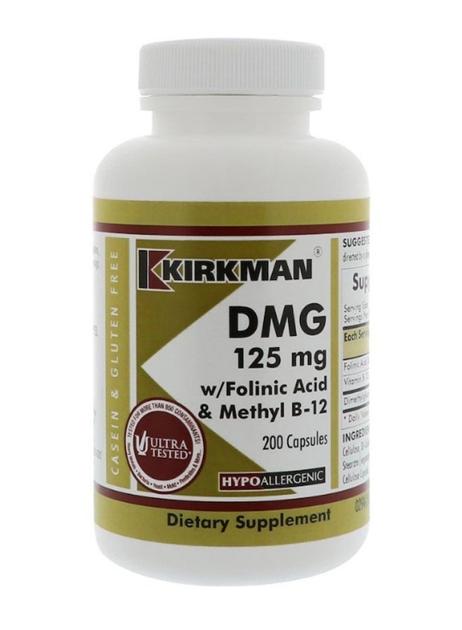 Kirkman Labs DMG With Folinic Acid And Methyl Supplement - 200 Capsules - Image 1