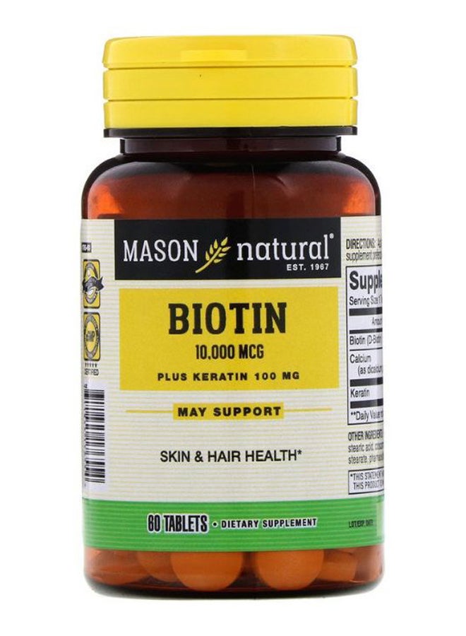 Mason Natural Biotin Plus Keratin Skin And Hair Health - 60 Tablets - Image 1