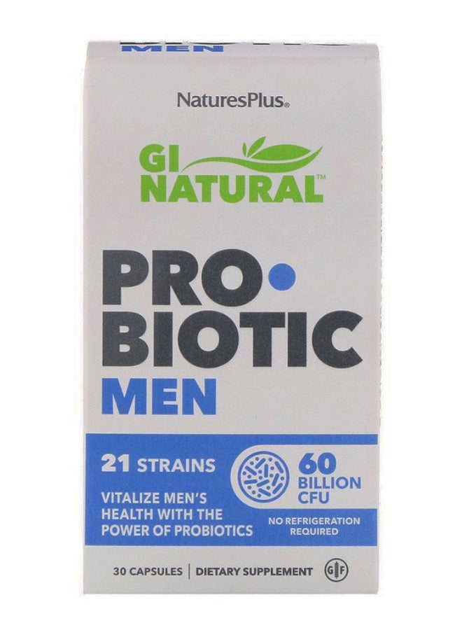 Natures Plus GI Natural Probiotic Men Dietary Supplement - 30 Capsules - Image 2