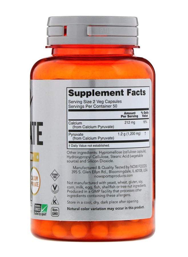 Now Foods Pyruvate Energy Production - 100 Veg Capsules - Image 2