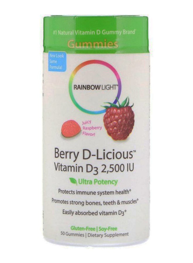 Rainbow Light Raspberry Flavour Berry D-Licious Vitamin D3 - 50 Gummies - Image 1
