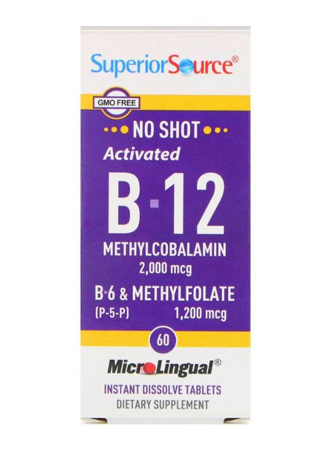 سوبيريور سورس مكمل غذائي مكون من ميثيل كوبالامين (B-12) وحمض الميثيل فولات (B-6) - 60 قرص - Image 2