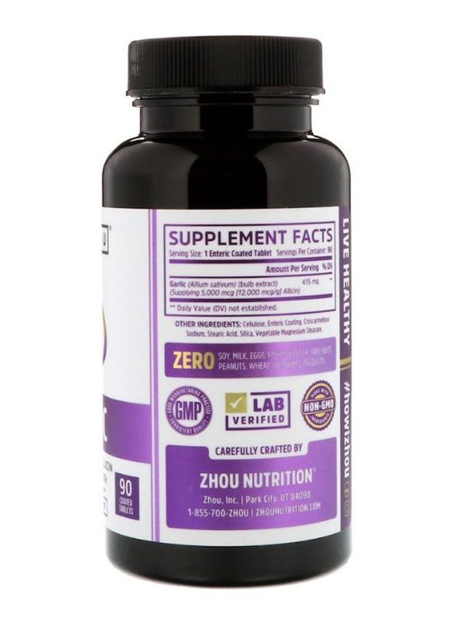 Zhou Nutrition - Garlic Extra Strength Dietary Supplement - 90 Tablets - Image 1