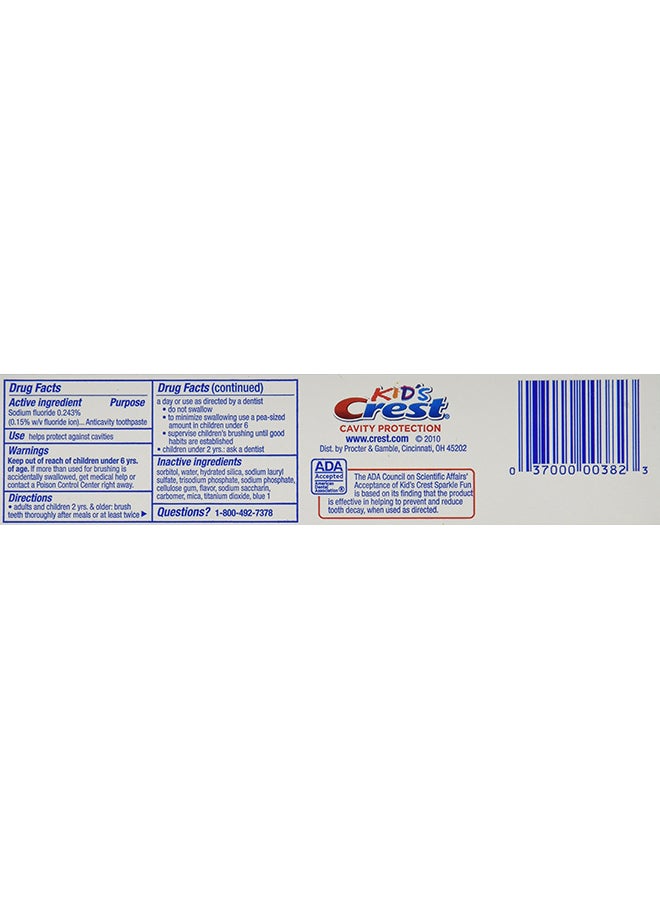 كرست عبوة معجون أسنان مكافح للتسوس بخلاصة الفلوريد ونكهة سباركل فن للأطفال من 4 قطع أبيض - Image 4