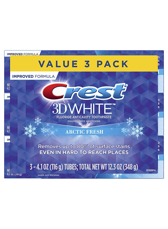 كرست عبوة من 3 معجون أسنان 3D تبييض نكهة الأركتيك فريش - Image 2