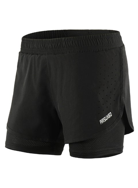 2-In-1 Quick Drying Breathable Active Running Shorts L