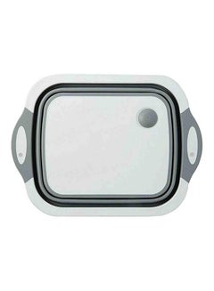 Multi-Function 3-in-1 Foldable Collapsible Cutting Board Grey/White 40x30x25cm