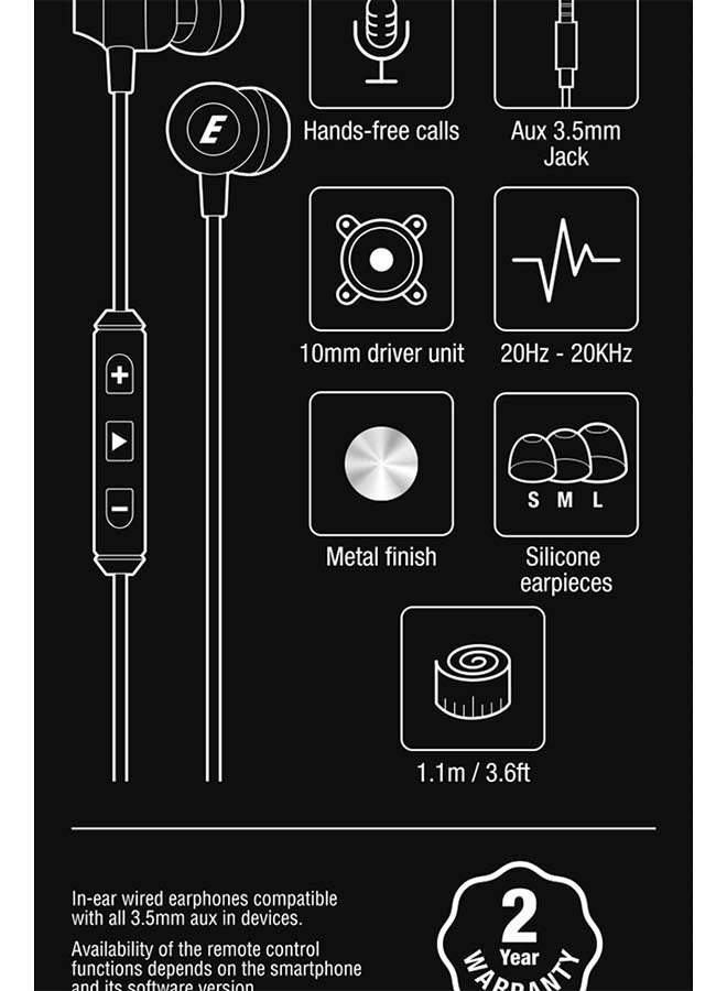 Energizer Heavy Bass In-Ear Stereo Headphones With Metallic Finish White - Image 2