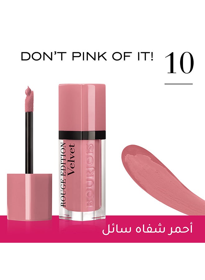 BOURJOIS PARIS - Rouge Edition Velvet Liquid Lipstick 7.7 ml 10 Don’t Pink Of It! - Image 1