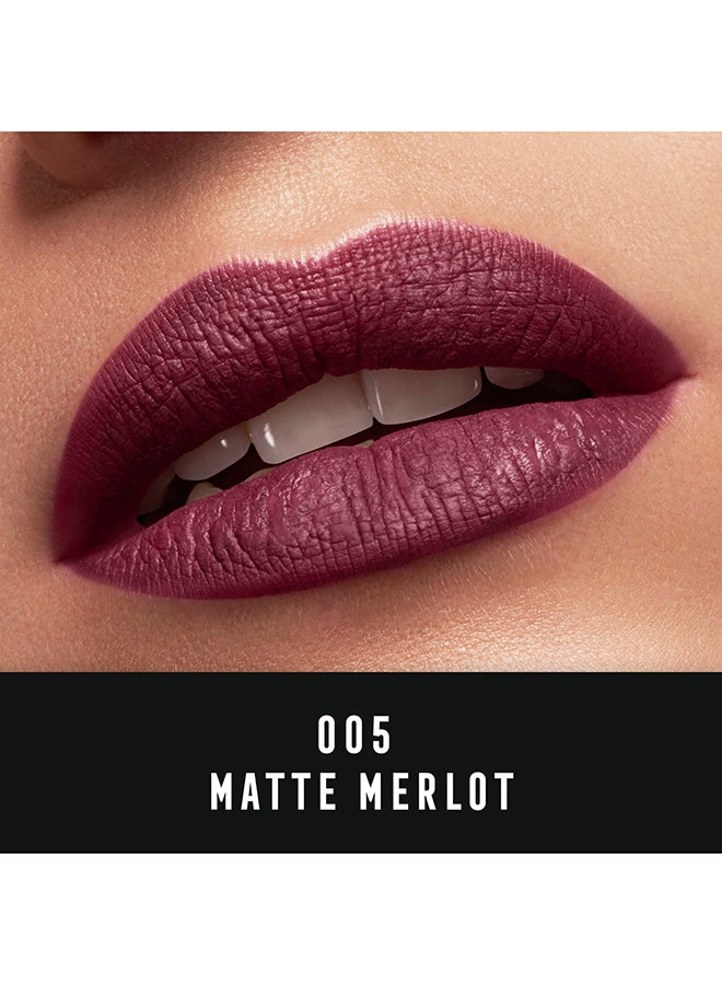Max Factor - Lipfinity Matte Liquid Lip – 005 Matte Merlot - Image 1