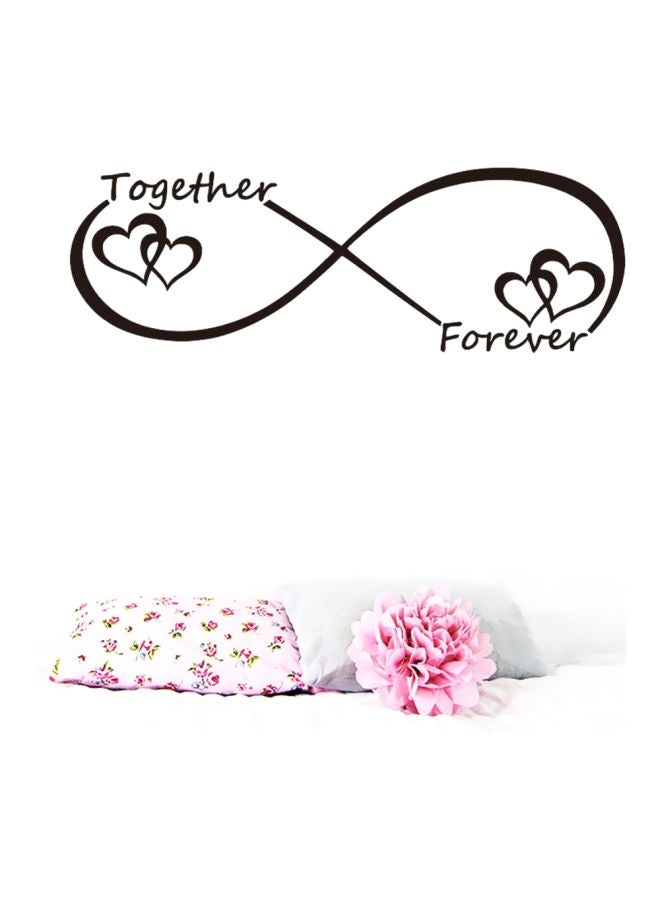 ملصق كيانجتاي لتزيين الجدار بطبعة عبارة "Together Forever" أسود 57x19سم - Image 1
