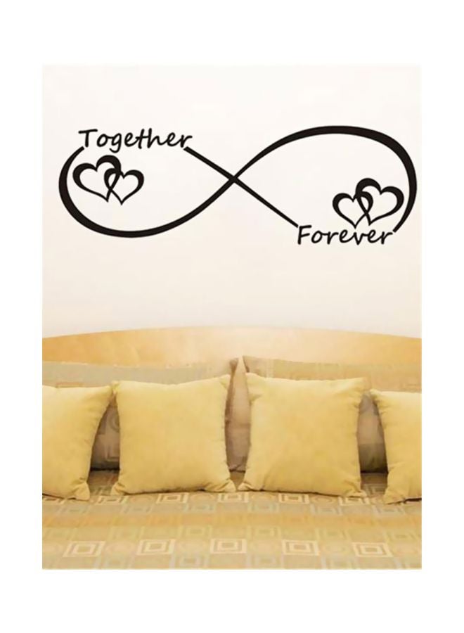ملصق كيانجتاي لتزيين الجدار بطبعة عبارة "Together Forever" أسود 57x19سم - Image 2